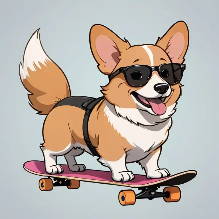 Skateboarding Dog #8484