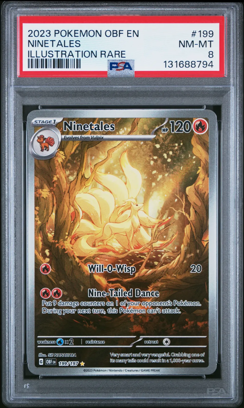 2023 #199 Ninetales PSA 8 Obf EN